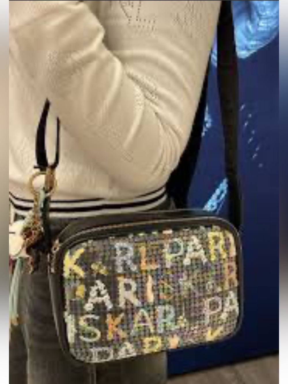 NWT Karl Lagerfeld Paris Maybelle Sequin Camera Crossbody Bag Rainbow